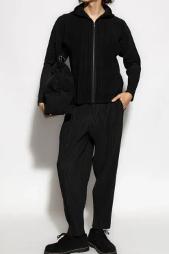 Homme Plissé Issey Miyake CZARNY Plisowane spodnie