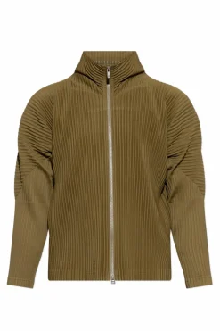 Homme Plissé Issey Miyake ZIELONY Plisowany kardigan