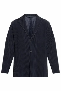 Homme Plissé Issey Miyake GRANATOWY Plisowana marynarka