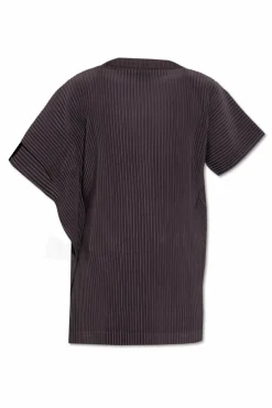 Homme Plissé Issey Miyake BRĄZOWY Plisowany t-shirt