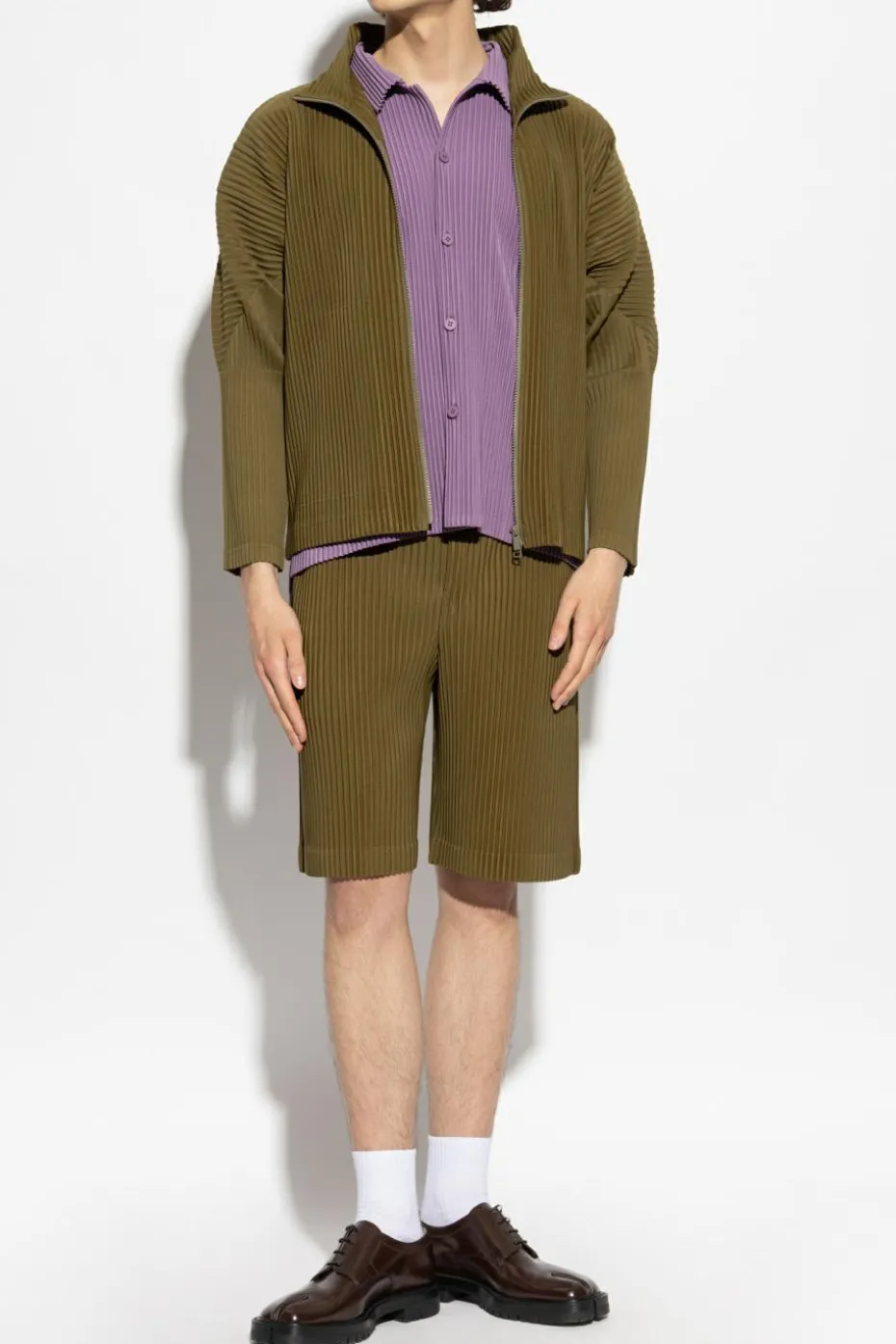 Homme Plissé Issey Miyake ZIELONY Plisowane szorty