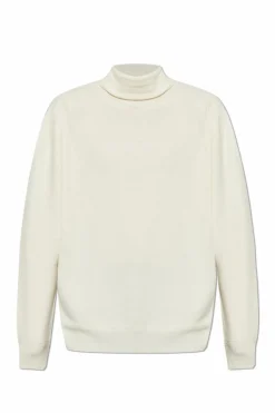 Homme Plissé Issey Miyake kremowy Wełniany golf
