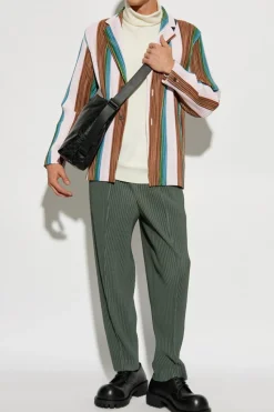 Homme Plissé Issey Miyake kremowy Wełniany golf