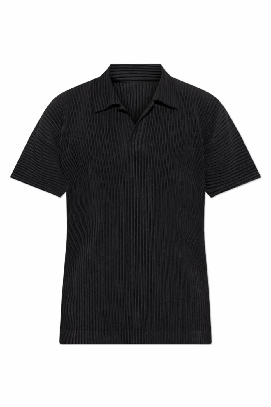Homme Plissé Issey Miyake CZARNY Plisowane polo