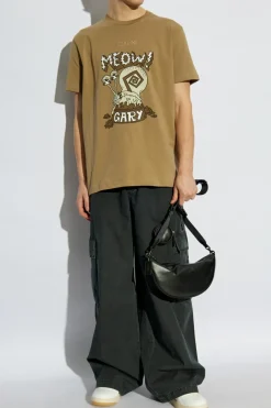 Iceberg beżowy T-shirt z nadrukiem