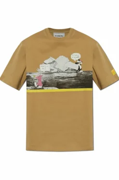 Iceberg beżowy T-shirt z nadrukiem