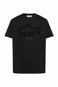Iceberg CZARNY T-shirt z logo