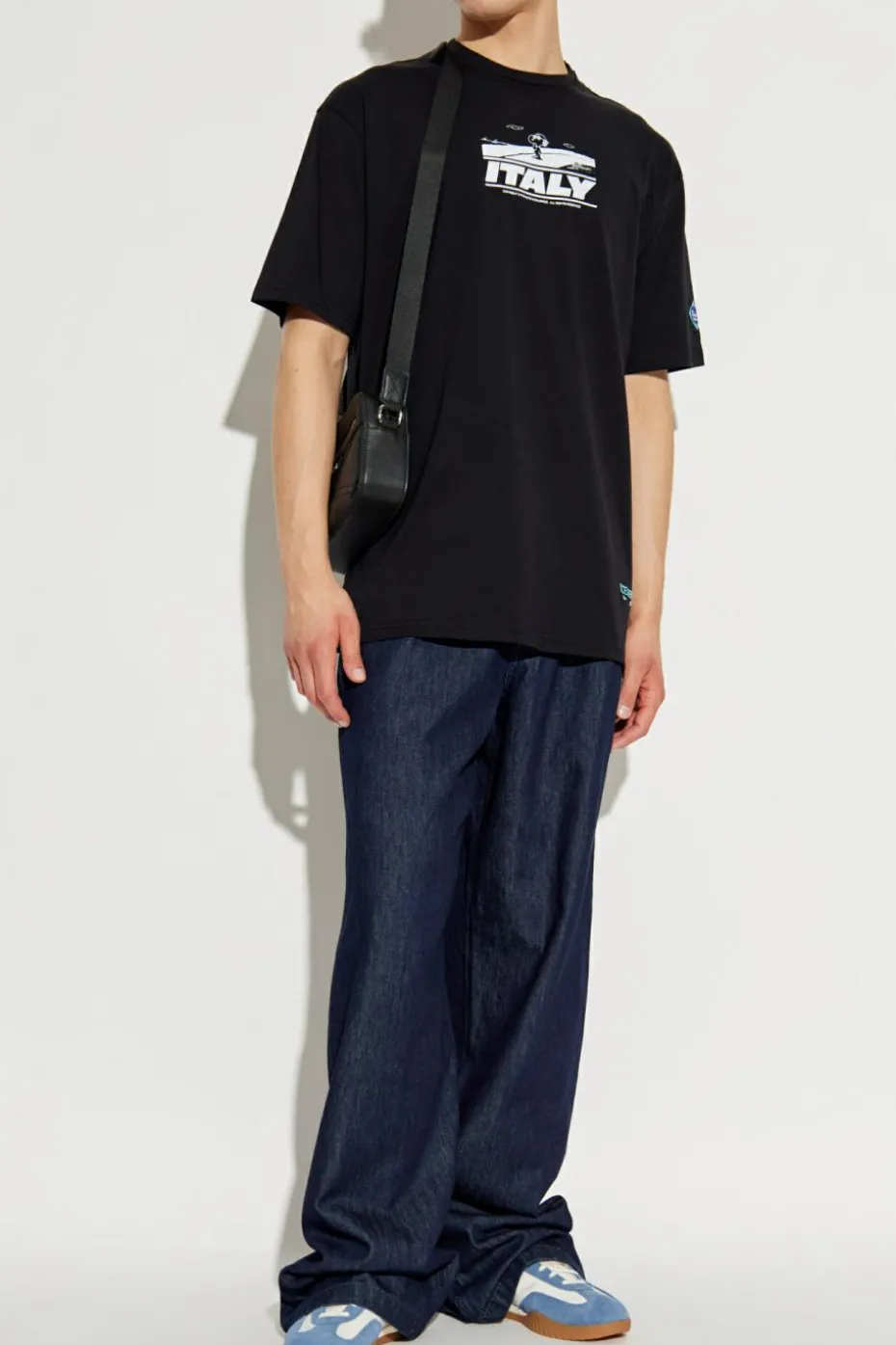 Iceberg CZARNY T-shirt z nadrukiem