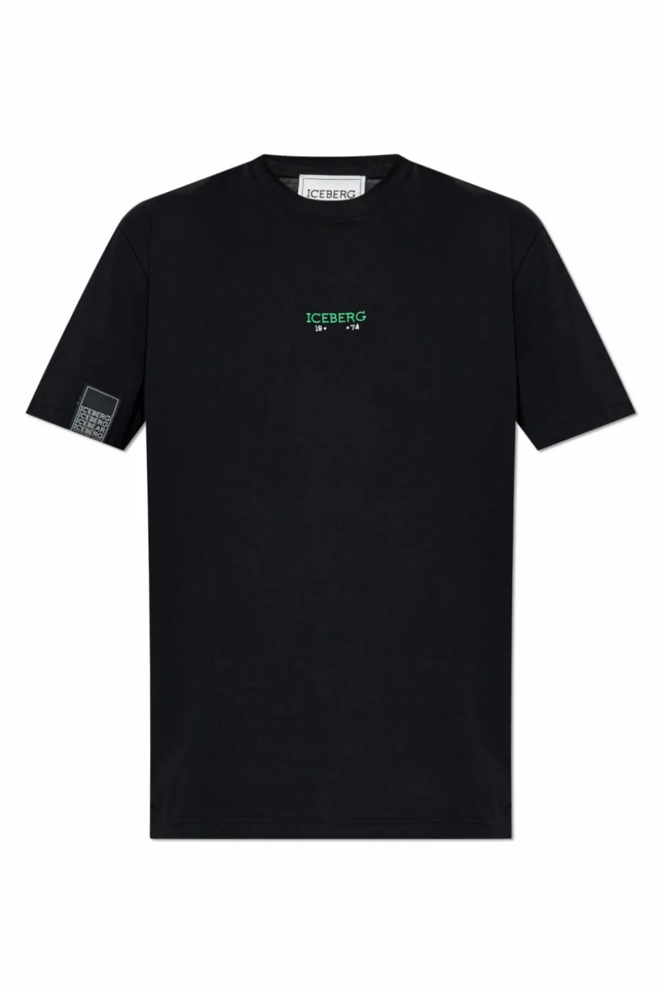 Iceberg CZARNY T-shirt z nadrukiem