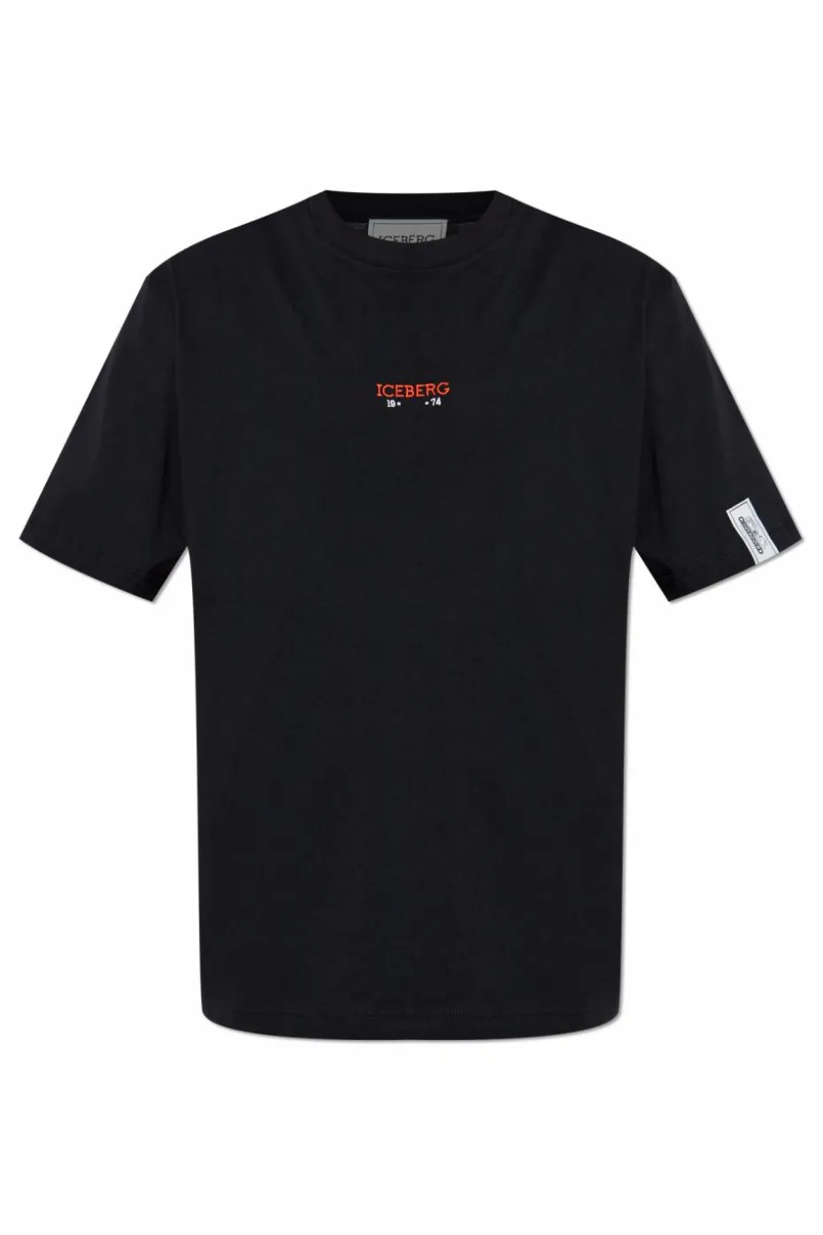 Iceberg CZARNY T-shirt z nadrukiem
