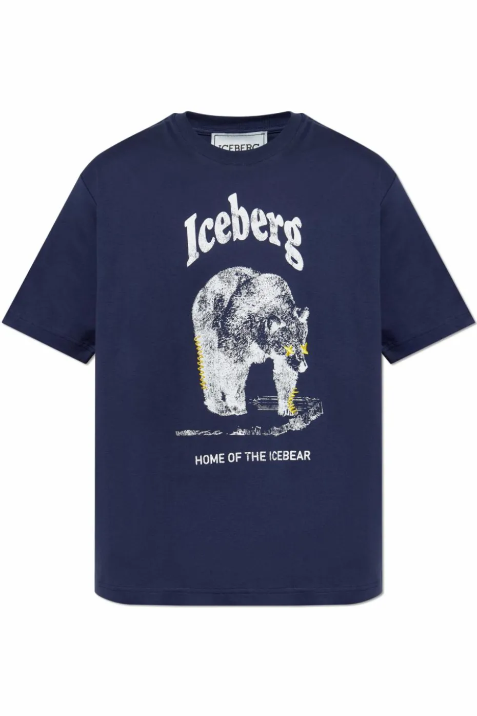 Iceberg GRANATOWY T-shirt z nadrukiem