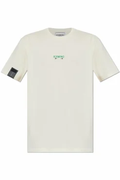 Iceberg kremowy T-shirt z nadrukiem