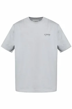 Iceberg SZARY T-shirt z logo