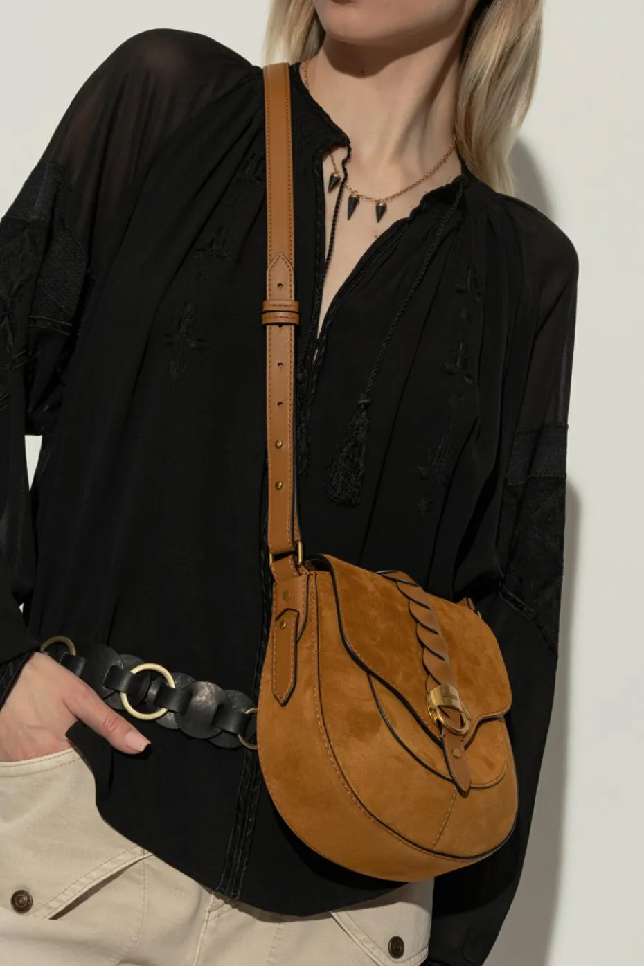 Isabel Marant BRĄZOWY Torba na ramię `Altay Small`