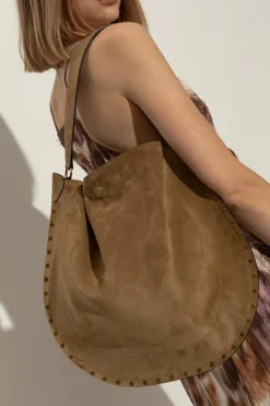 Isabel Marant BRĄZOWY Torba `Oskan` typu `hobo`