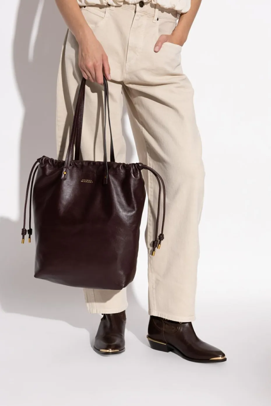 Isabel Marant BRĄZOWY Torba `Silven` typu `shopper`