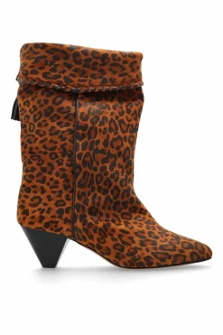 Isabel Marant BRĄZOWY Zamszowe botki na obcasie `Dalby`
