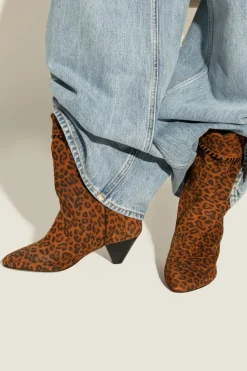 Isabel Marant BRĄZOWY Zamszowe botki na obcasie `Dalby`