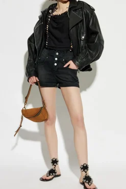 Isabel Marant CZARNY Jeansowe szorty `Jovany`