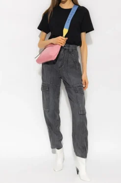 Isabel Marant CZARNY T-shirt z logo ‘Vidal’