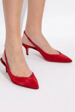 Isabel Marant CZERWONY Zamszowe buty na obcasie `Padim`