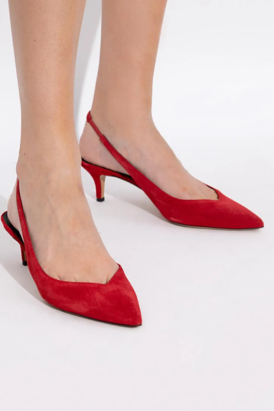 Isabel Marant CZERWONY Zamszowe buty na obcasie `Padim`