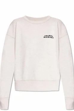Isabel Marant kremowy Bluza z logo `Shad`