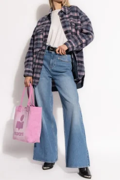 Isabel Marant kremowy Bluza z logo `Shad`
