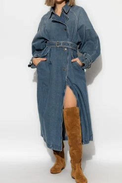 Isabel Marant NIEBIESKI Jeansowy trencz `Brekka`