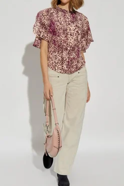 Isabel Marant RÓŻOWY Jedwabny top `Karlit`