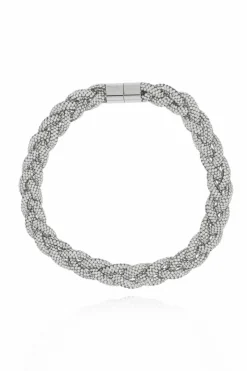 Isabel Marant SREBRNY Choker z kryształami