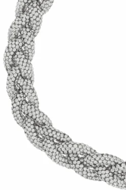 Isabel Marant SREBRNY Choker z kryształami