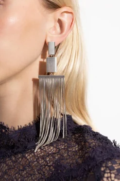 Isabel Marant SREBRNY Mosiężne kolczyki `Fringe`
