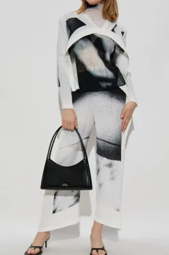 Issey Miyake BIAŁY Plisowany top