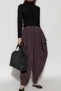 Issey Miyake CZARNY Kardigan z wycięciem