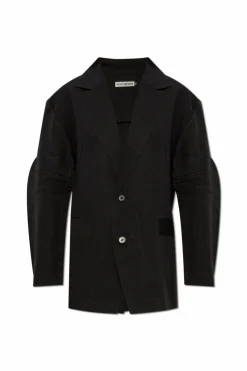 Issey Miyake CZARNY Marynarka z kieszeniami