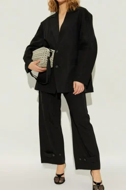 Issey Miyake CZARNY Marynarka z kieszeniami