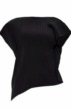 Issey Miyake CZARNY Plisowany top