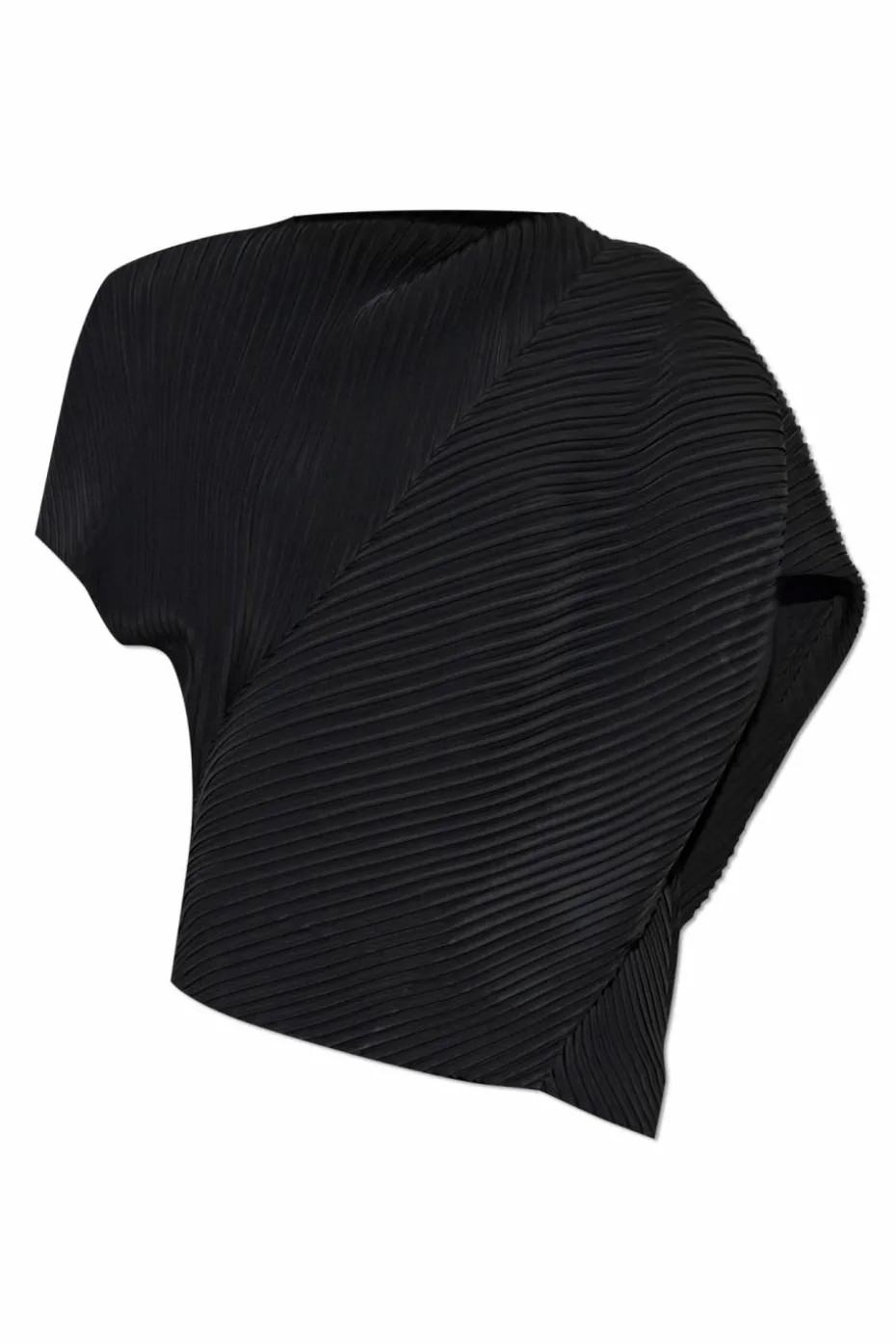 Issey Miyake CZARNY Plisowany top