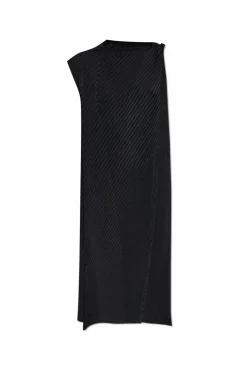 Issey Miyake CZARNY Plisowana sukienka