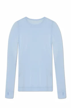 Issey Miyake jasnoniebieski Top z długim rękawem