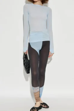Issey Miyake jasnoniebieski Top z długim rękawem