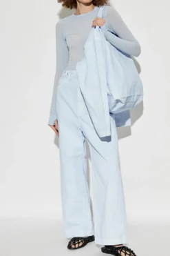 Issey Miyake jasnoniebieski Jeansy z kieszeniami