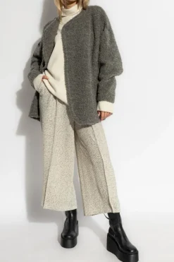 Issey Miyake kremowy Golf z wełnianym wykończeniem