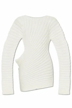 Issey Miyake kremowy Plisowany top