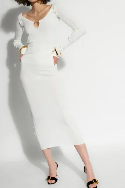 Jacquemus BIAŁY Prążkowana spódnica ‘Pralu’