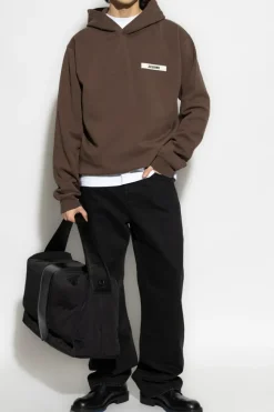 Jacquemus BRĄZOWY Bluza z logo
