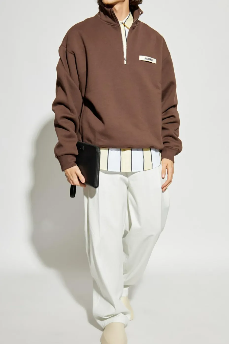Jacquemus BRĄZOWY Bluza ze stójką