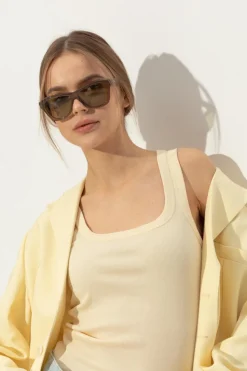 Jacquemus BRĄZOWY Okulary przeciwsłoneczne