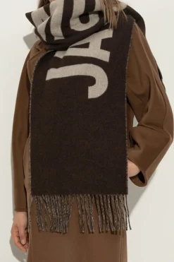 Jacquemus BRĄZOWY Szal z logo